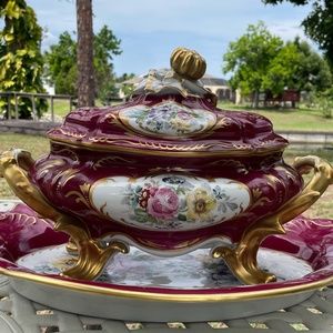 Vintage Vase-Tureen Limoges France Painting Handmade Rare!